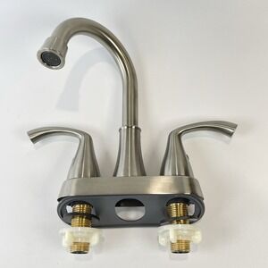 Daweier 2-Handle Brushed Nickel Bathroom Vanity Sink Lavatory Faucet